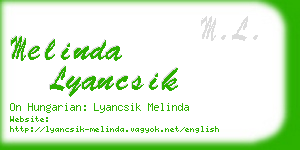 melinda lyancsik business card